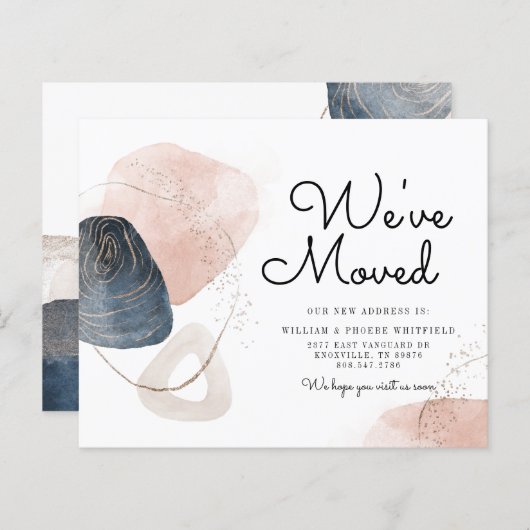 予算抽象芸術の新しい住所の引越しのお知らせ (正面/裏面)