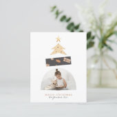 予算抽象芸術クリスマスツリーフォトホリデーカード (スタンド正面)