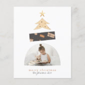 予算抽象芸術クリスマスツリーフォトホリデーカード (正面)