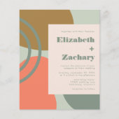 予算抽象芸術セージグリーン結婚式招待状 (正面)
