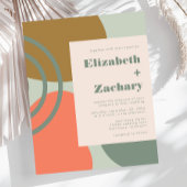 予算抽象芸術セージグリーン結婚式招待状