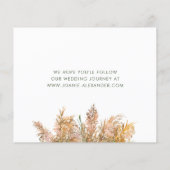 予算抽象芸術パンパスグラスウェディング日付を保存 (裏面)