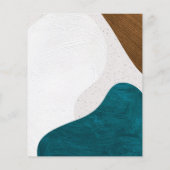 予算抽象芸術図形ティール（緑がかった色）金ゴールド結婚式の招待 (裏面)