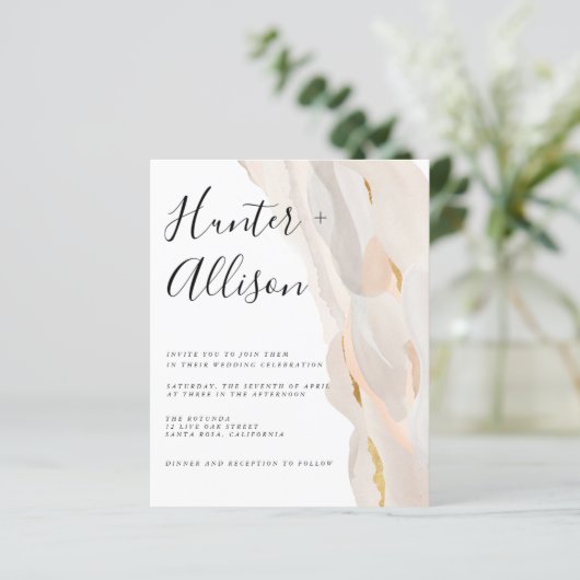 予算抽象芸術結婚式招待状 (スタンド正面)