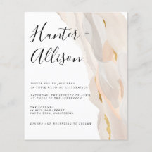 予算抽象芸術結婚式招待状