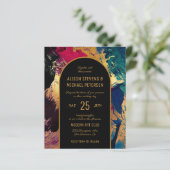 予算抽象芸術金ゴールドアーチPHOTO結婚式招待状 (スタンド正面)