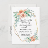 予算招エレガント待披露宴出欠はがき ポストカード (正面/裏面)