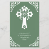 予算招待状フローラクロスバプティスファーングリーン チラシ (裏面)