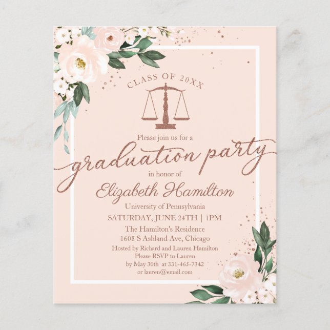 予算招待状法学校卒業党 (正面)