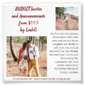 予算招待状発表写真を保存 フォトプリント            (正面)