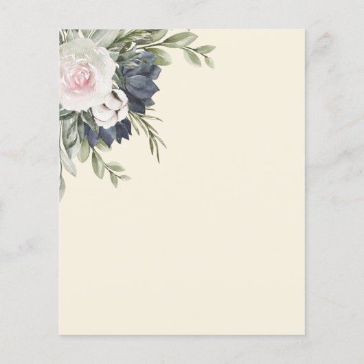 予算招待状結婚の式。 チラシ (裏面)