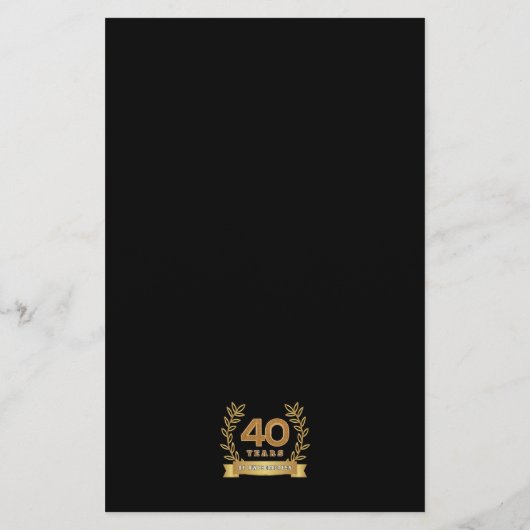 予算招待状'40年の素晴らしさ'ブラック チラシ (裏面)