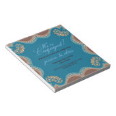 予算招待状 |レースモダン婚約 ノートパッド (アングル)