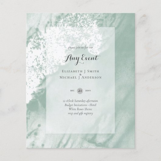 予算招待状 – 任意のイベント- SAGE抽象芸術 (正面)