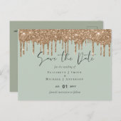 予算救日Sage金ゴールドグリッター結婚 ポストカード (正面/裏面)