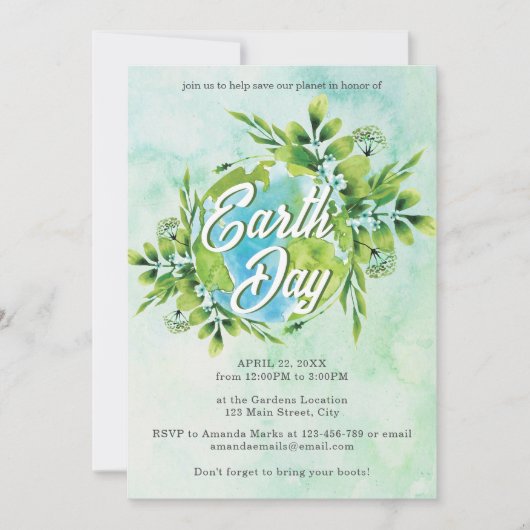 予算救済救地球の地球の日 招待状 (正面)