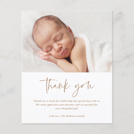 予算教書宗教洗礼サンキューカード (正面)