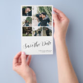 予算数々の写真コラージュ結婚式の日付を保存 チラシ (ハンドル)