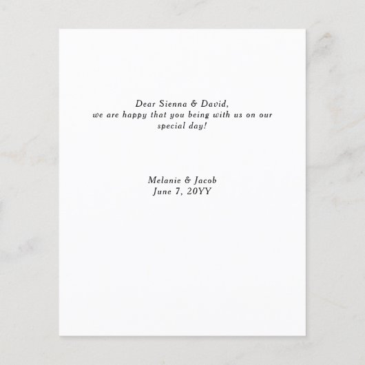 予算数々の写真結婚のサンキューカード (裏面)