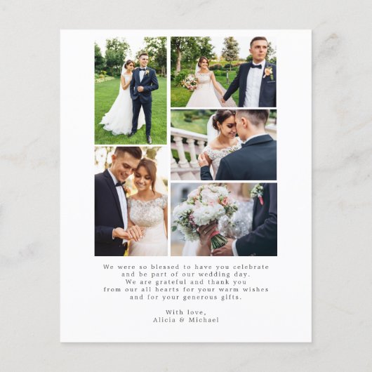 予算数々の写真集結婚のサンキューカード チラシ (裏面)