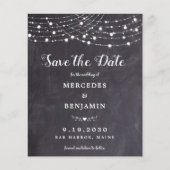 予算文字列ライトウェディング日付ポストカーを保存 (正面)