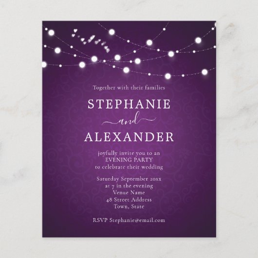 予算文字列ライトハート紫結婚の夕べ (正面)