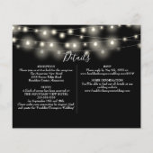 予算文字列ライトフォト結婚の詳細招待状 (裏面)