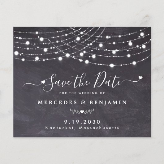 予算文字列ライト素朴ウェディング日付の保存 (正面)