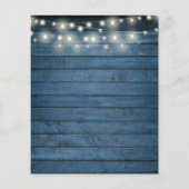 予算文字列ライト素朴ブライダルシャワー招待状 (裏面)