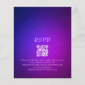 予算文字列ライトQRコード紫色の結婚式の招待 (裏面)