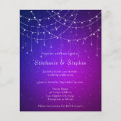 予算文字列ライトQRコード紫色の結婚式の招待 (正面)