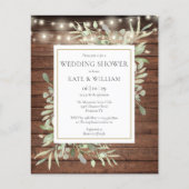 予算文字列素朴ライトウェディングシャワー招待状 (正面)