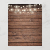 予算文字列素朴ライトブライダルシャワー招待状 (裏面)