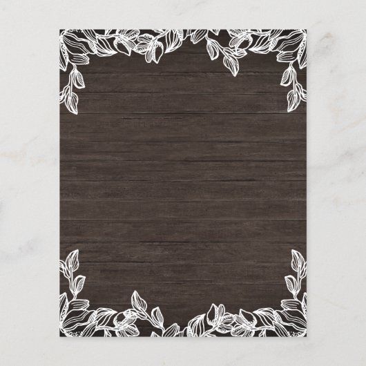 予算文字列素朴ライト結婚式招待状 (裏面)