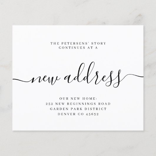 予算新しい住所のモダン引越し案内 チラシ (正面)