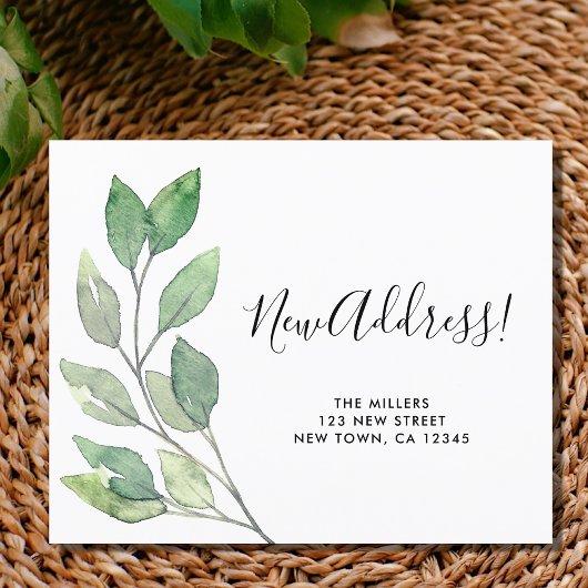 予算新住所の引越し案内カード