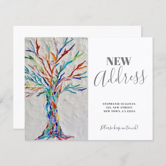 予算新住所の引越し案内カード (正面/裏面)