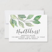 予算新住所の引越し案内カード ノートカード (正面)