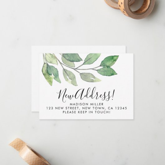 予算新住所の引越し案内カード ノートカード (正面/裏面インサイチュ)