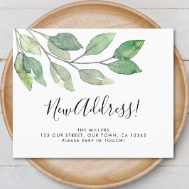 予算新住所グリーンリーアナウンスメントカード