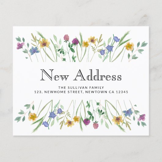 予算新住所フローラ移動案内カード (正面)