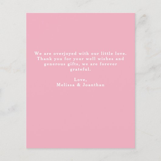 予算新生児ありがとう写真誕生のお知らせ (裏面)