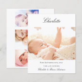 予算新生児ようこそ写真の誕生のお知らせ (正面/裏面)