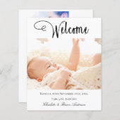 予算新生児ようこそ写真の誕生のお知らせ (正面/裏面)