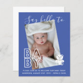 予算新生児フォトカード – モダンおもしろいガールボーイ (正面/裏面)