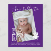 予算新生児フォトカード – モダンおもしろいガールボーイ (正面)