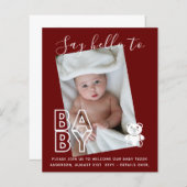 予算新生児フォトカード – モダンおもしろいガールボーイ (正面/裏面)