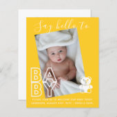 予算新生児フォトカード – モダンおもしろいガールボーイ (正面/裏面)