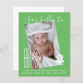 予算新生児フォトカード – モダンおもしろいガールボーイ (正面/裏面)
