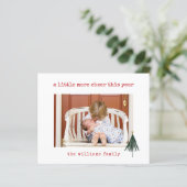 予算新生児ミニマル写真クリスマスカード (スタンド正面)